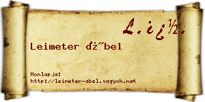 Leimeter Ábel névjegykártya
